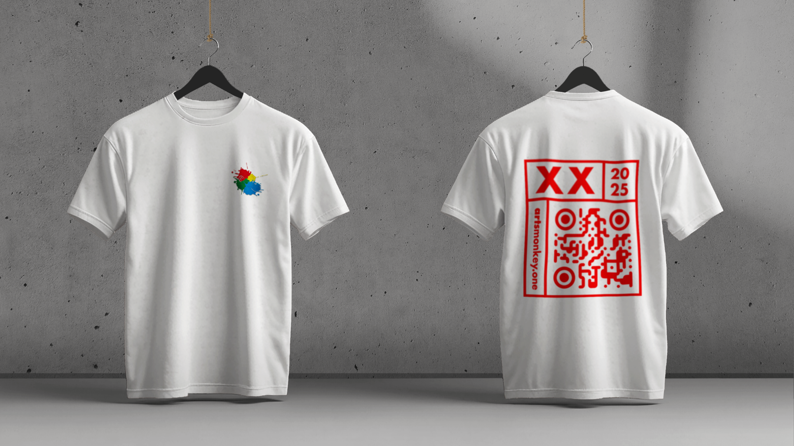 artsmonkey xx basic shirt white – Bild 2