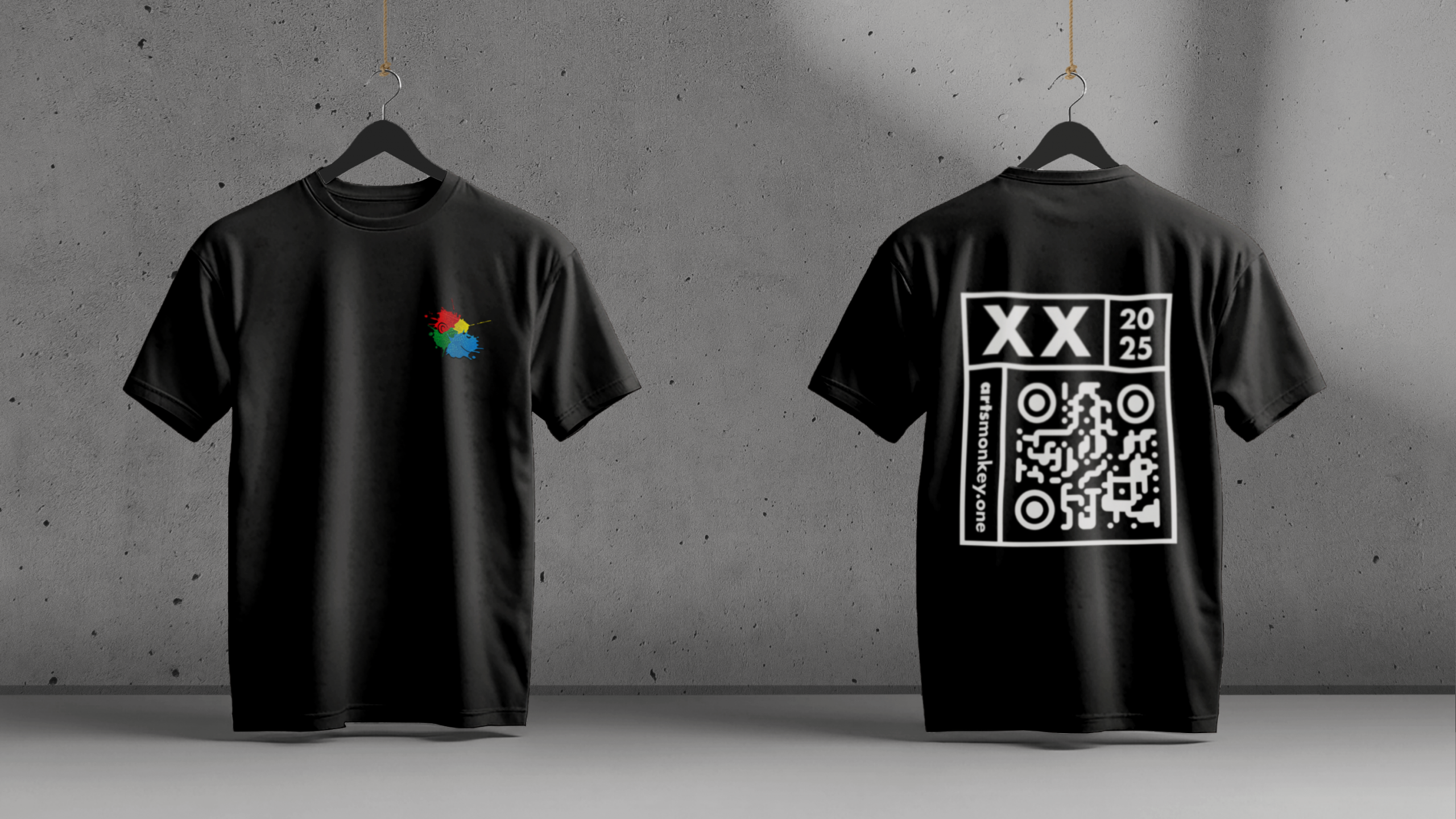 artsmonkey xx basic shirt black – Bild 7