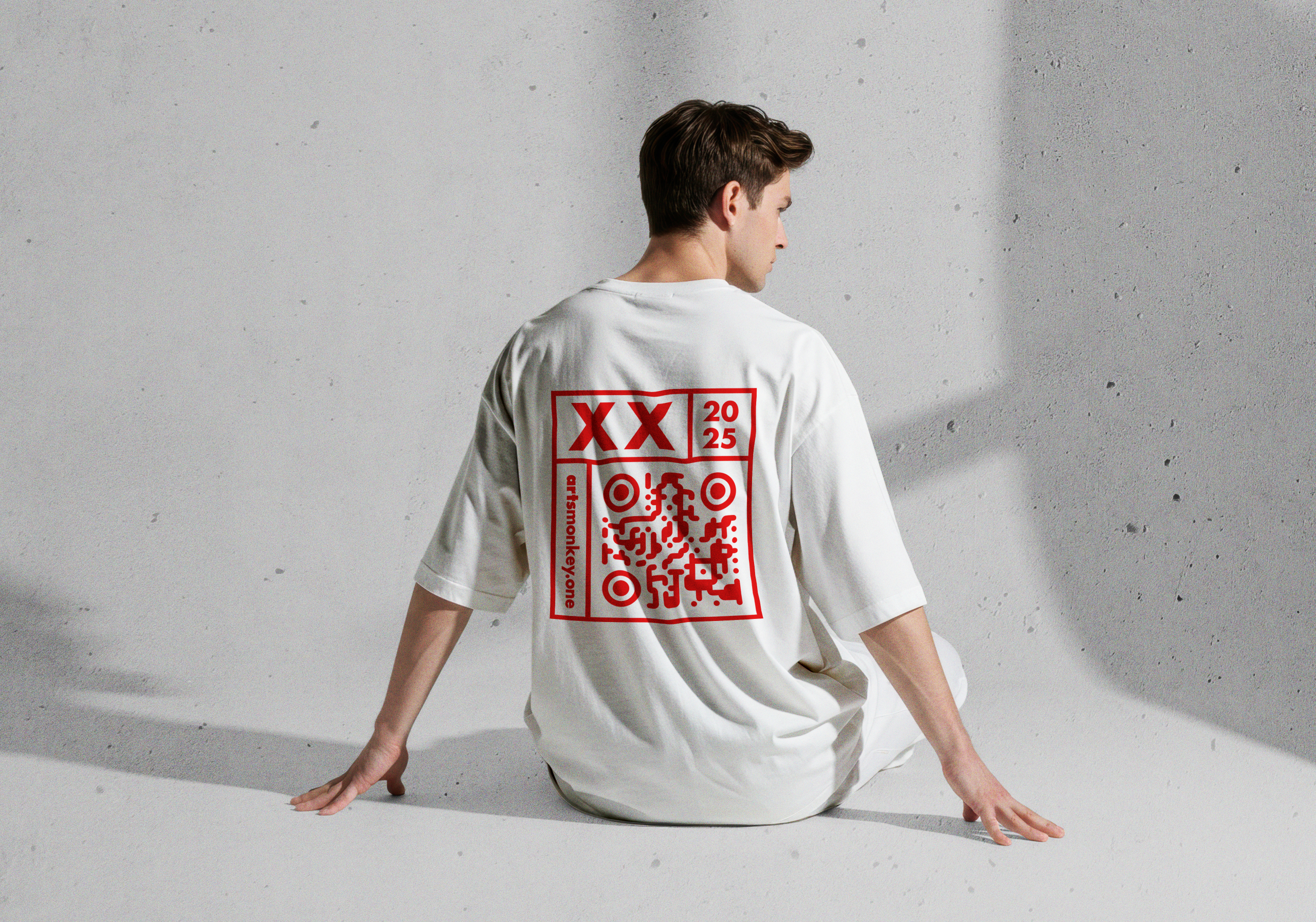 artsmonkey xx basic shirt white – Bild 3