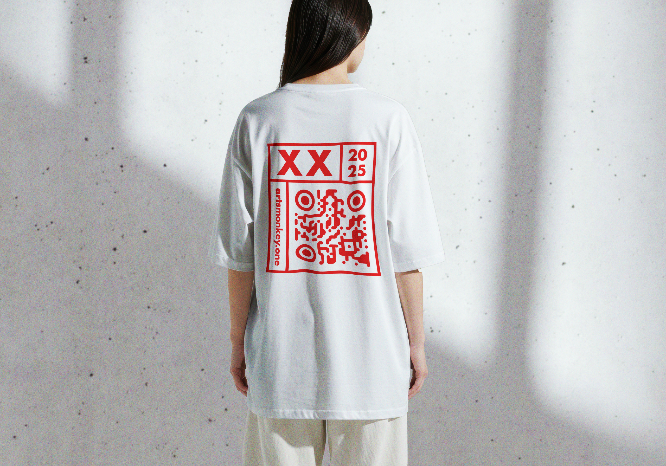 artsmonkey xx basic shirt white – Bild 5